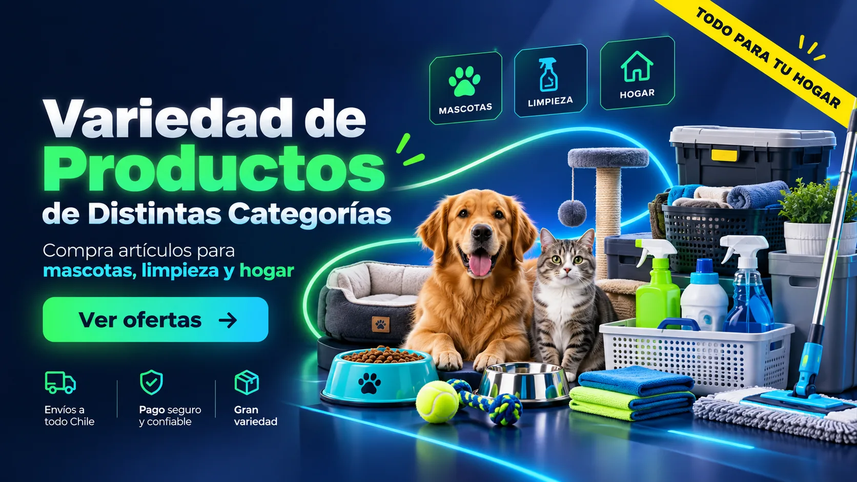 Mascotas, limpieza y hogar