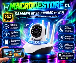 Cámara de Seguridad IP WiFi 360° con Visión Nocturna