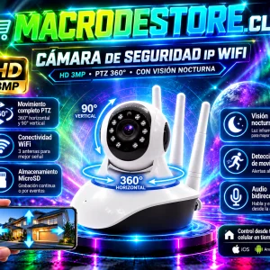 Cámara de Seguridad IP WiFi 360° con Visión Nocturna