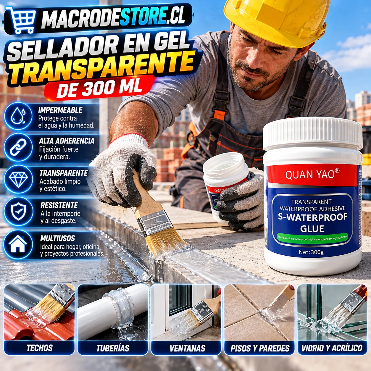 Sellador en gel transparente para impermeabilizar