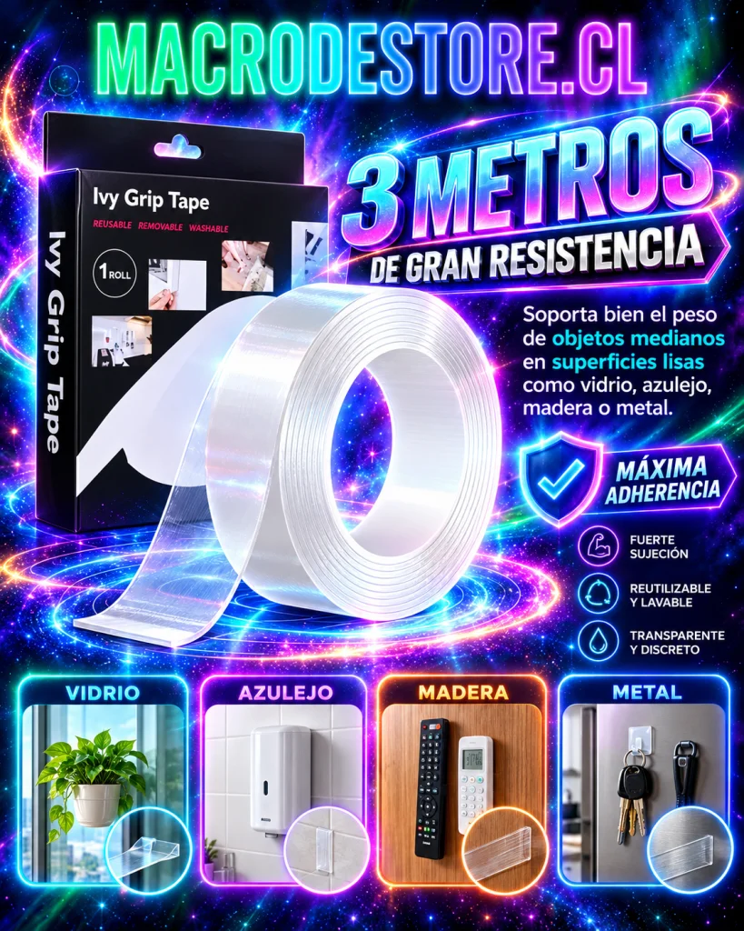 Cinta doble cara de 3 metros de gran resistencia