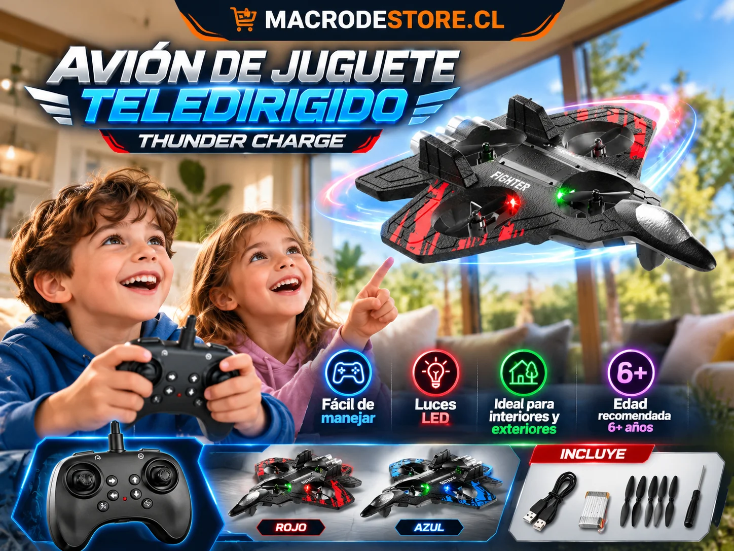Avión de juguete teledirigido Thunder Charge