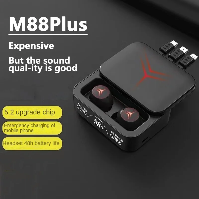 Audífonos M88 Plus con pantalla LED de batería