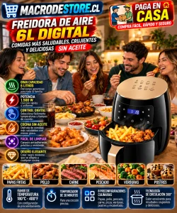 Freidora de Aire 6L Digital 1.5kW Negro
