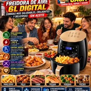 Freidora de Aire 6L Digital 1.5kW Negro